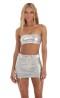Ruched Two Piece Set in Silver